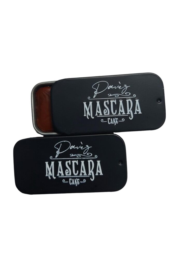 Nieuw! Watervrije Cake Mascara – Vintage Stijl Zwart Blikje met Spoolie - Afbeelding 2