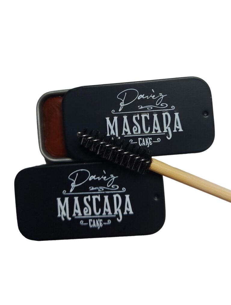 Nieuw! Watervrije Cake Mascara – Vintage Stijl Zwart Blikje met Spoolie - Afbeelding 3